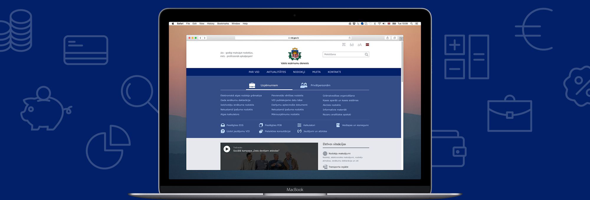 Дизайн сайта для государственной налоговой службы Латвии